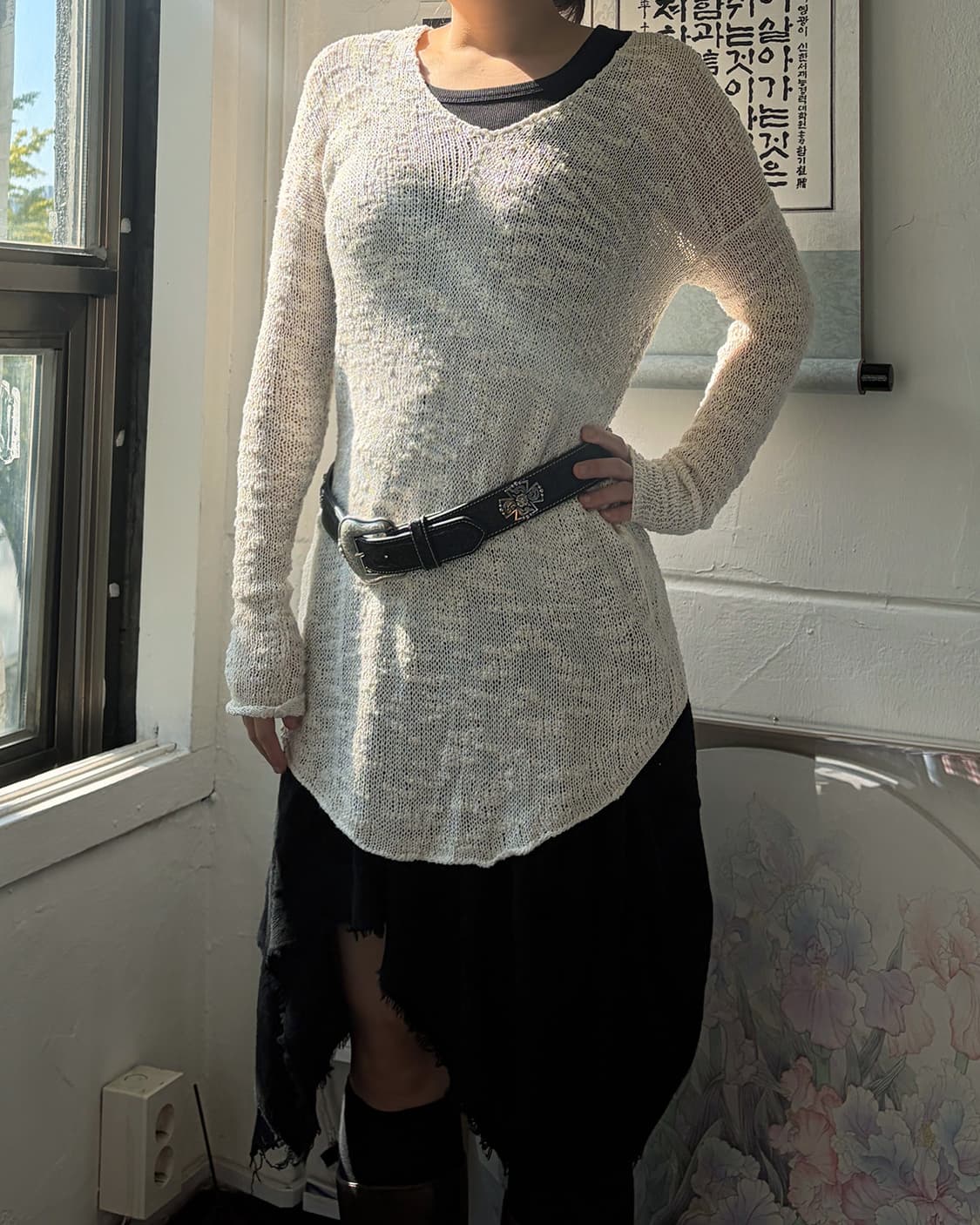 헬무트랭 아이보리 브이넥 롱슬리브 니트 상품이미지2