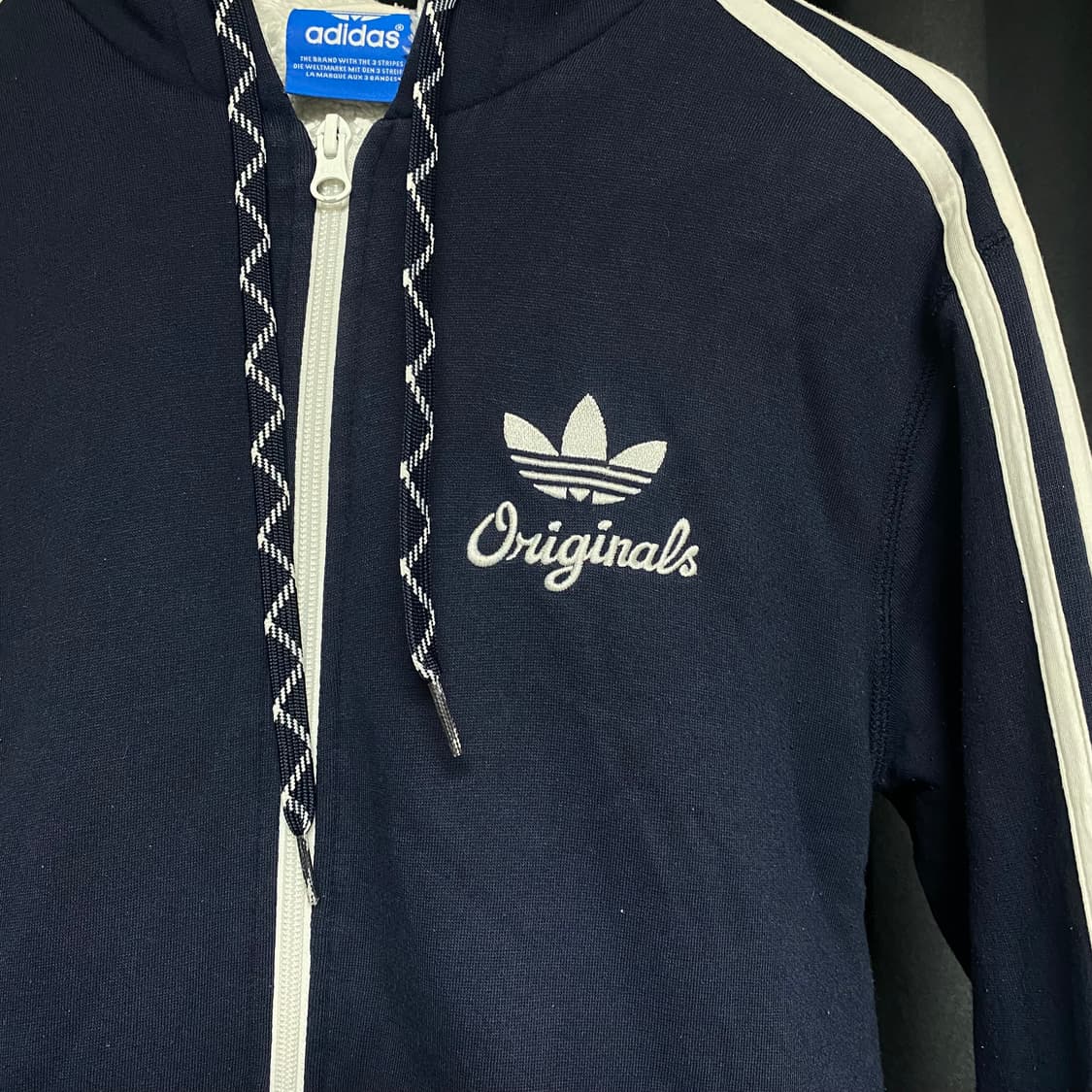 아디다스 오리지널 쉐르파 후드집업 네이비 85 상품이미지2