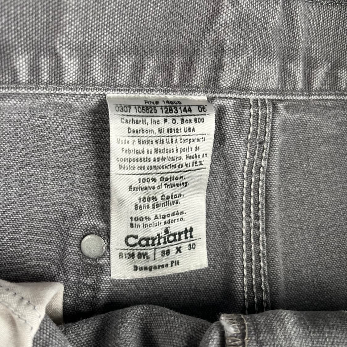 빈티지 칼하트 더블니 워크팬츠 그레이 상품이미지4