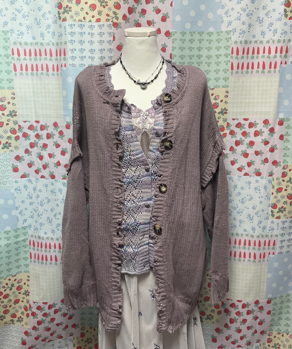 퍼플 모리세트 #모리걸 #하구미 #무지개떡 #가디건 #보라 #퍼플 상품이미지1