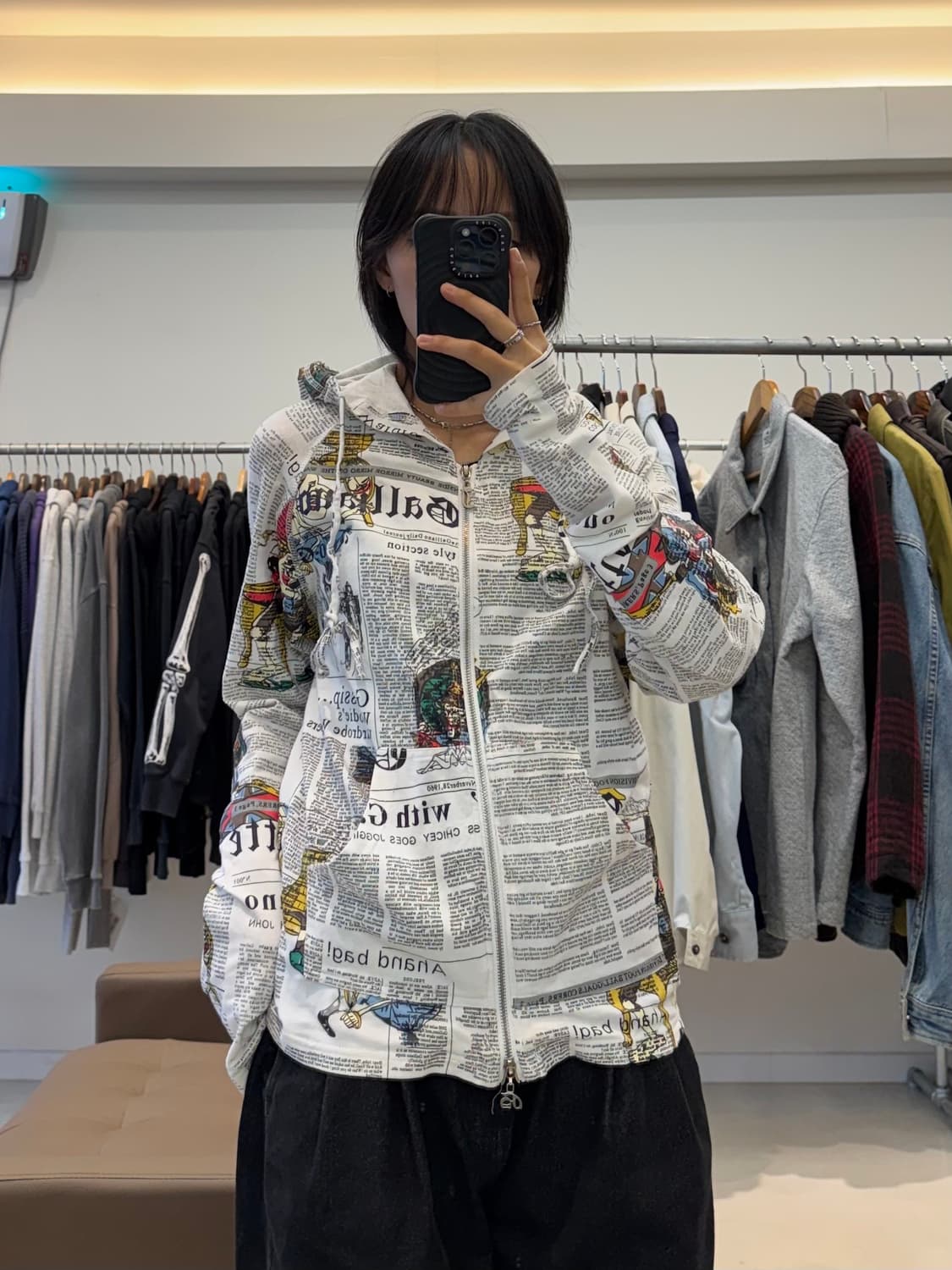 존 갈리아노 00s 뉴스페이퍼 프린트 후드집업 상품이미지6