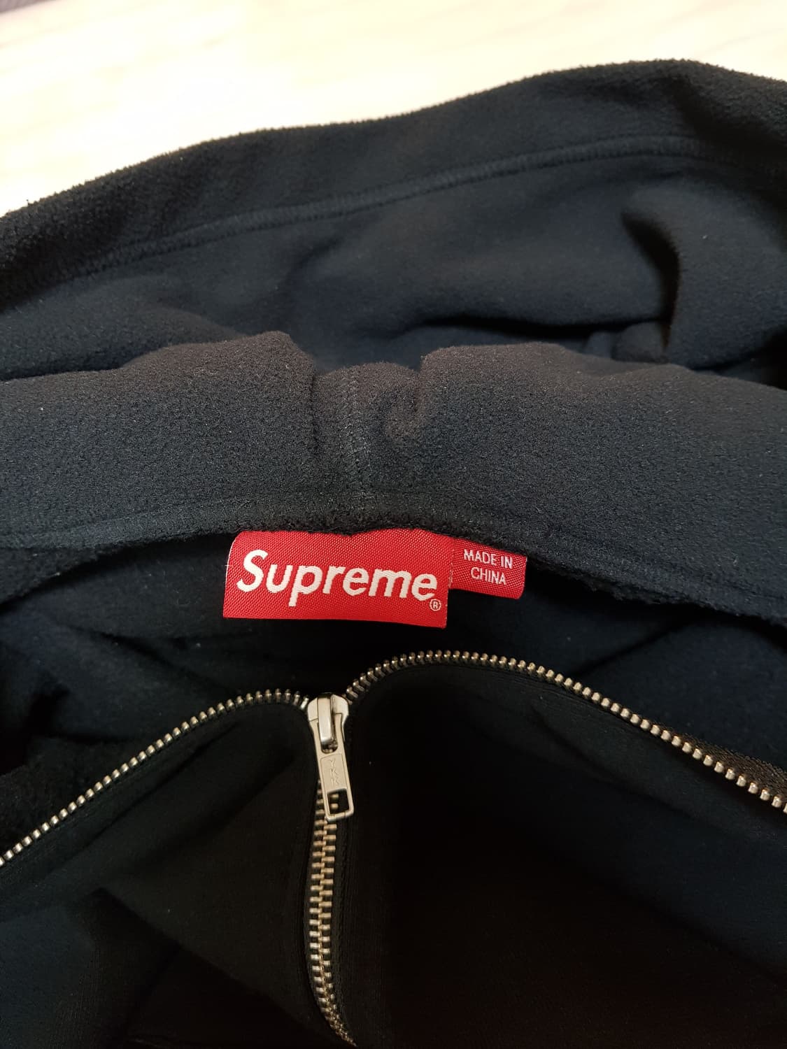 슈프림 더블 후드 페이스마스크 후드 집업 티셔츠 블랙 22FW 상품이미지6