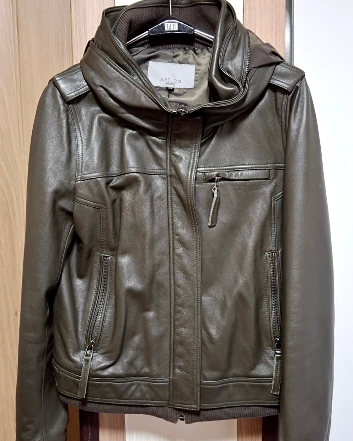 이탈리안 램스킨 보노타입 하이넥 레더자켓 상품이미지1