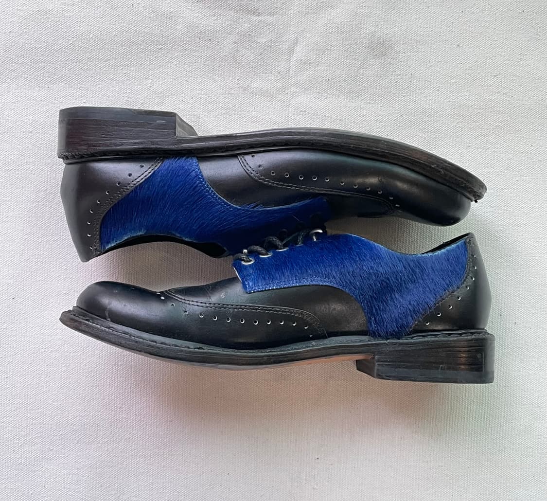 랙앤본 투톤 송치 브로그 옥스포드 가죽 더비 슈즈 / 블랙 블루 상품이미지2
