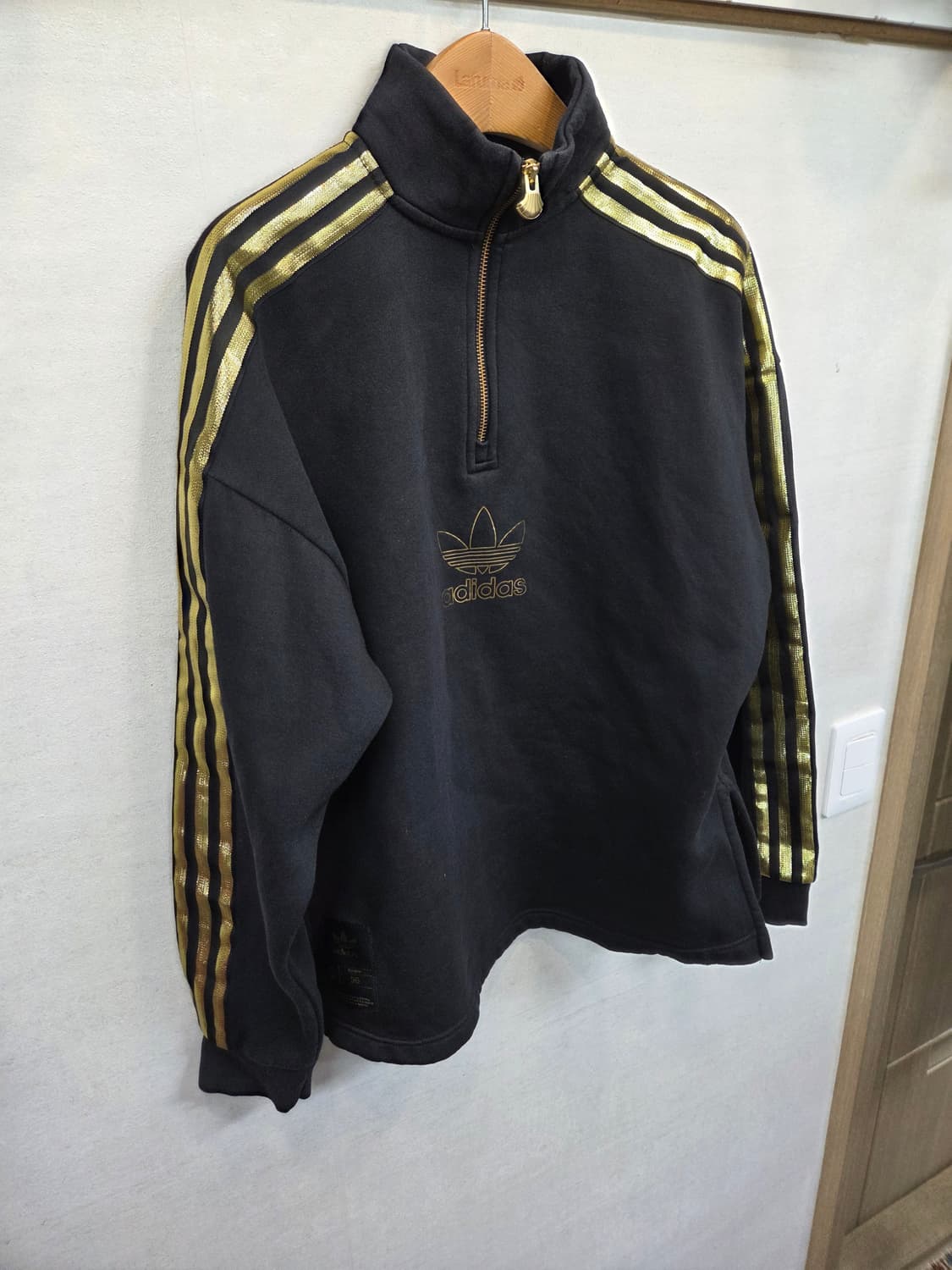 아디다스 quarter 옆트임 안감기모 반집업 삼선 골드 m 상품이미지6