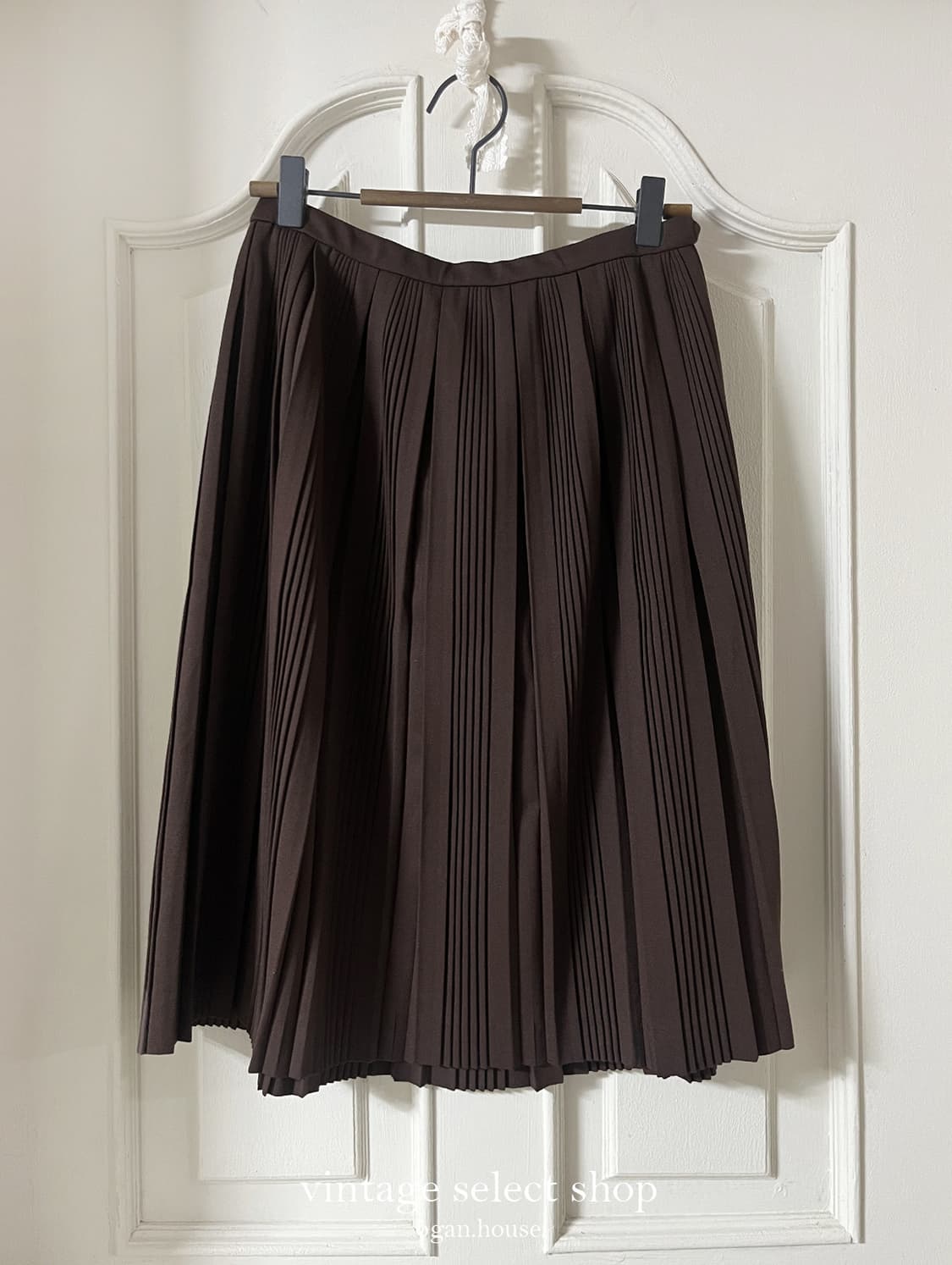 vintage marron pleats skirt 상품이미지1