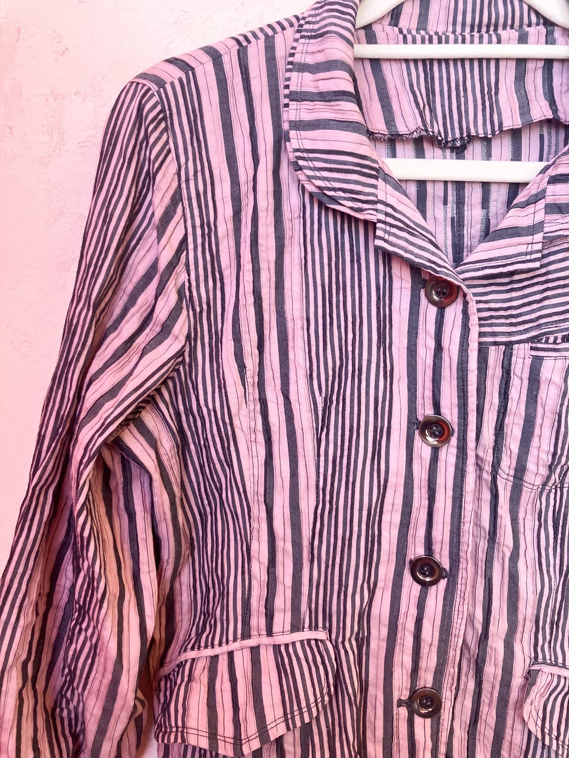 jpn 핑크 그레이 스트라이프 자켓 상품이미지3