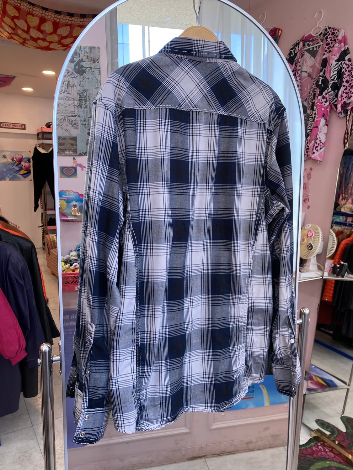 cotton 100, 웨스턴 빈티지 체크 에스닉 포켓 셔츠 상품이미지5