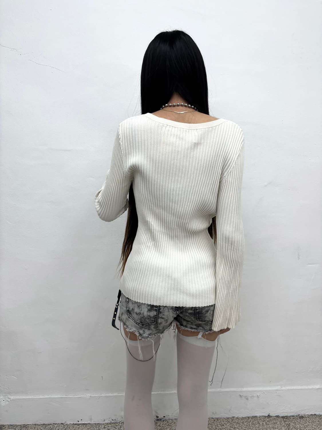 Ribbed flare arm long sleeve  상품이미지4