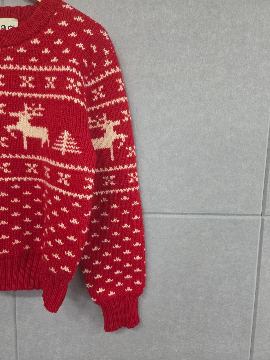 헤이그 a winter sweater 레드 노르딕 사슴 니트 상품이미지3