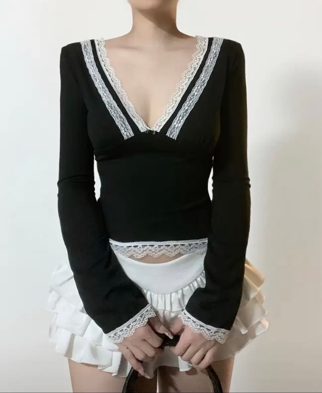 테무 레이스 긴팔 상품이미지1