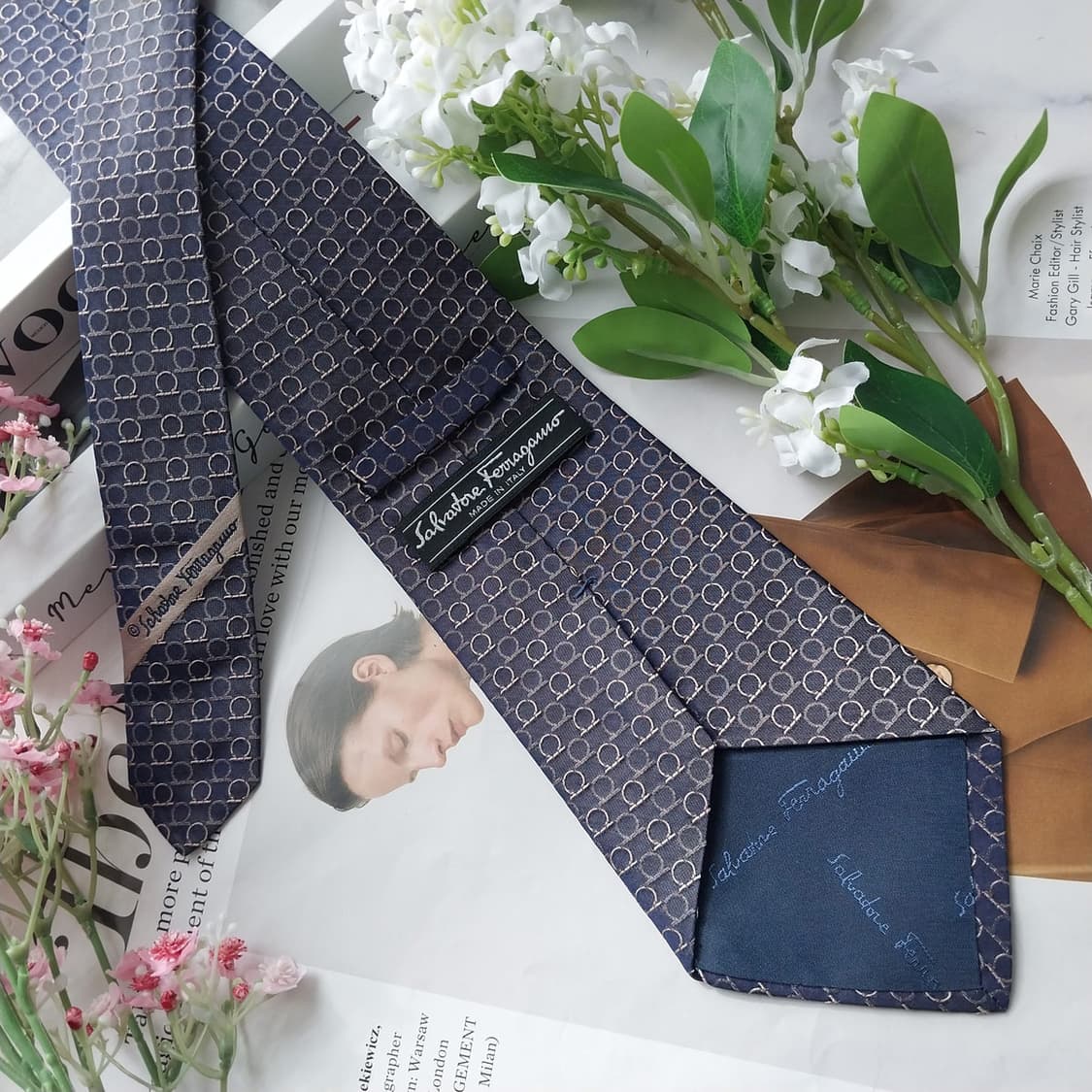 살바토레 페라가모 넥타이 다크퍼플 간치니 패턴 A+ K2191 상품이미지5