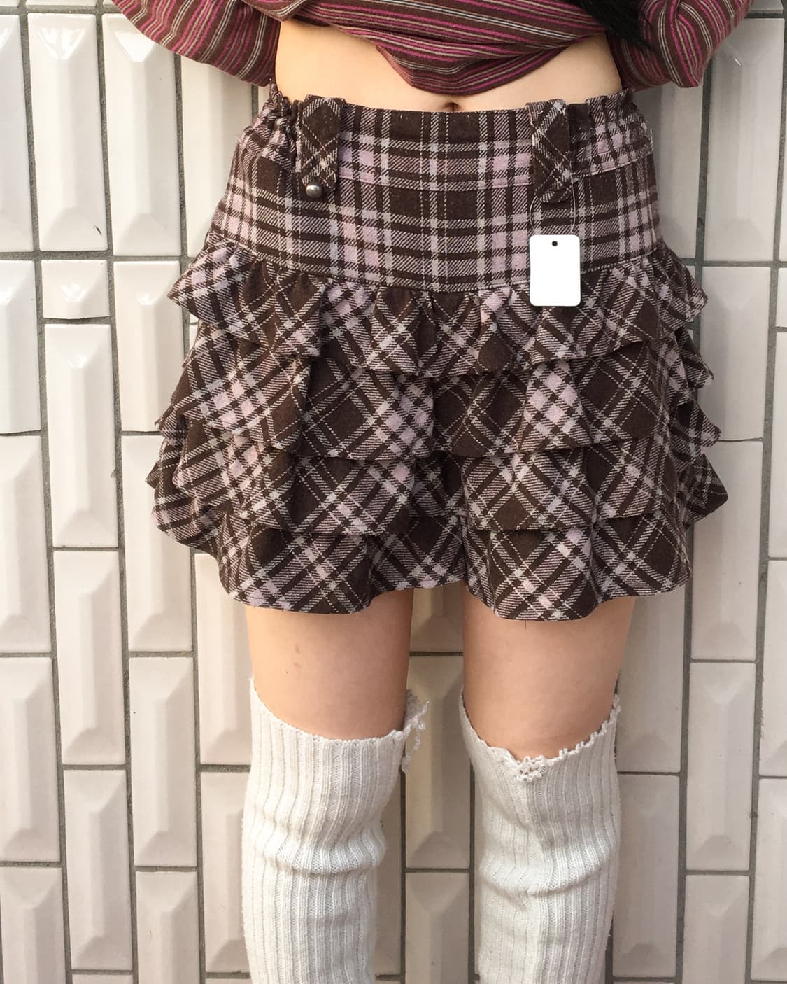 Check pattern woolen short 상품이미지5