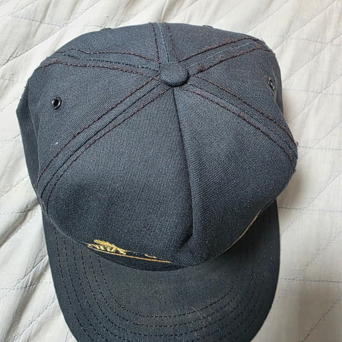 [OS] 빈티지 NRA 골든이글 베이지 5패널 블랙 캡 썬페이딩 상품이미지3