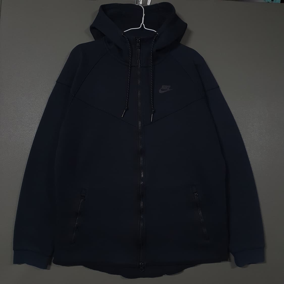 XL (105) 나이키 테크팩 플리스 트랙 봄버 윈드러너 후드 자켓 블랙 상품이미지1