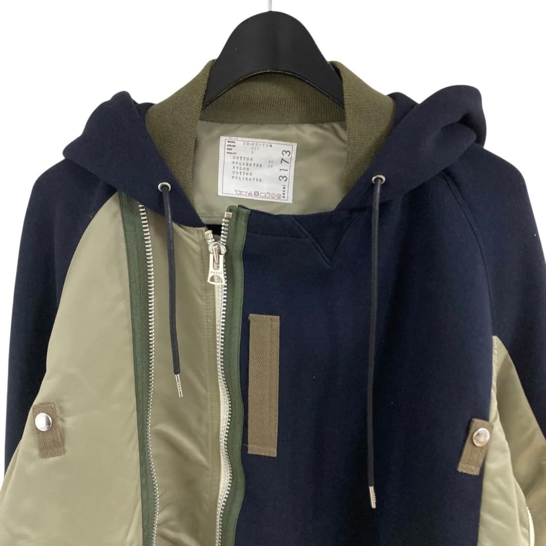 Sacai Sponge Sweat Hoodie Navy 상품이미지2