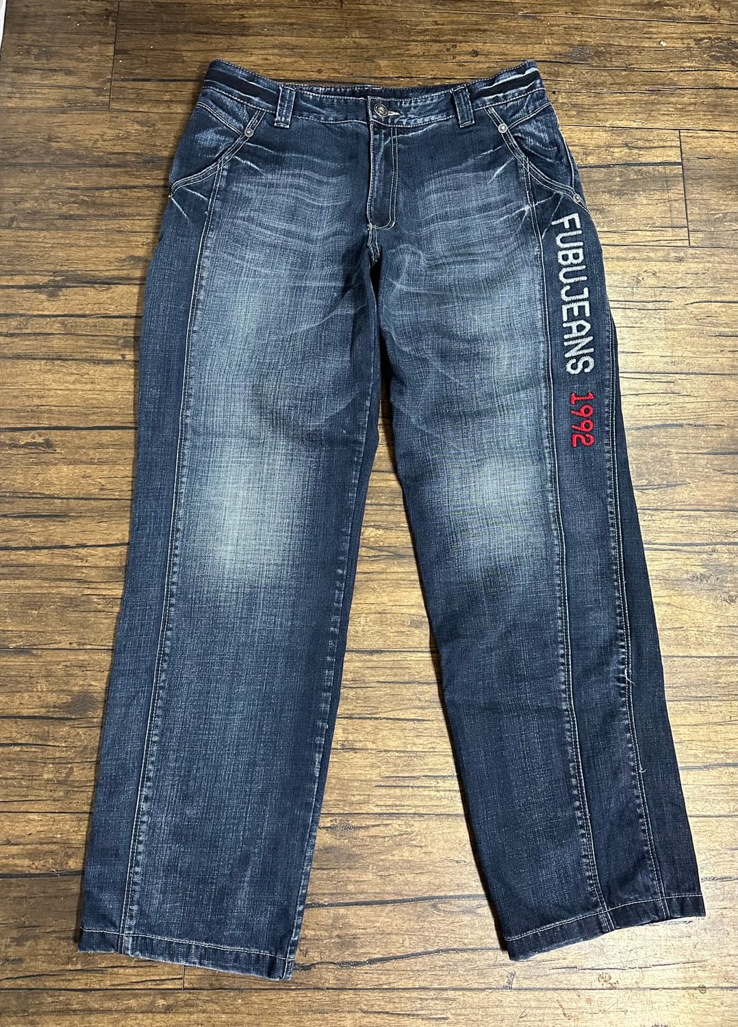 후부(FUBU) JEANS 1992 빅로고 자수 데님팬츠 36인치 상품이미지5