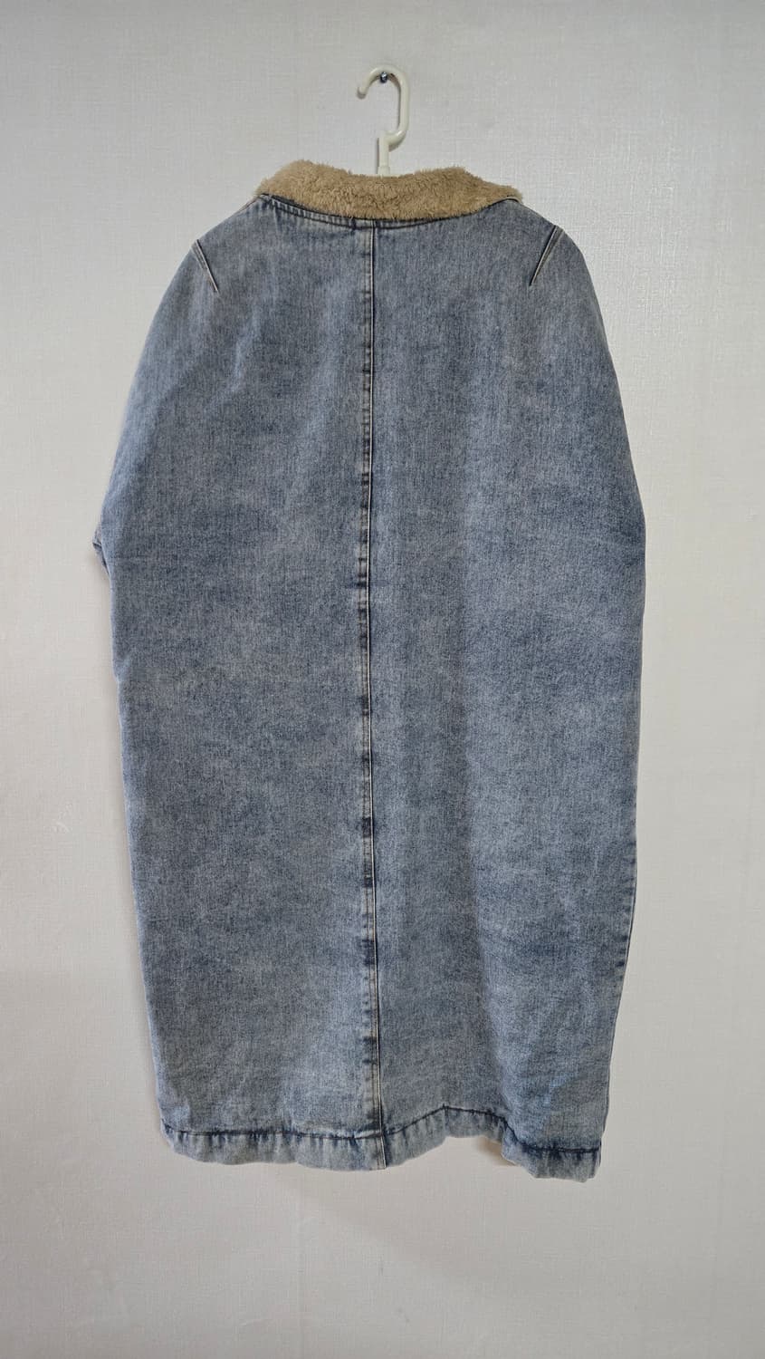 데님 쉐르파 롱코트, 롱자켓, 겨울코트, 남녀공용 상품이미지4