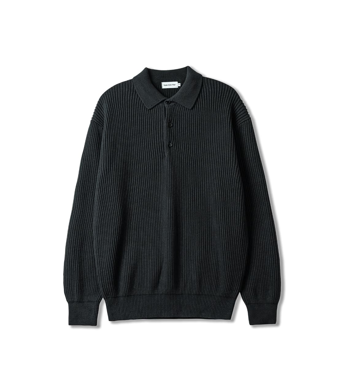 스테디에브리웨어 헤비 립 코튼 칼라 니트 (잉크 블랙) (3, 105) 상품이미지1