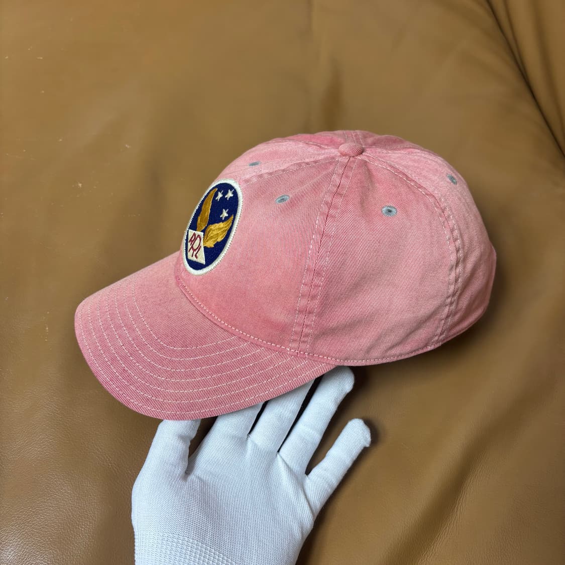 RRL 더블알엘 랄프로렌 폴로 윙로고 6패널 볼캡 모자 워시드 레드 상품이미지4