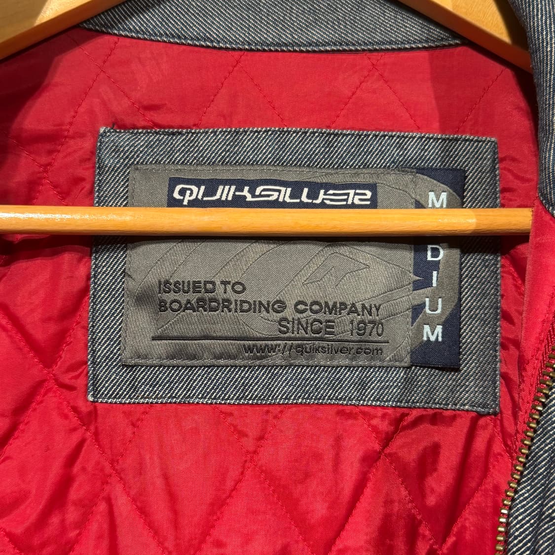 퀵실버 00s 데님 헌팅 자켓 M 100~105 누빔 상품이미지5