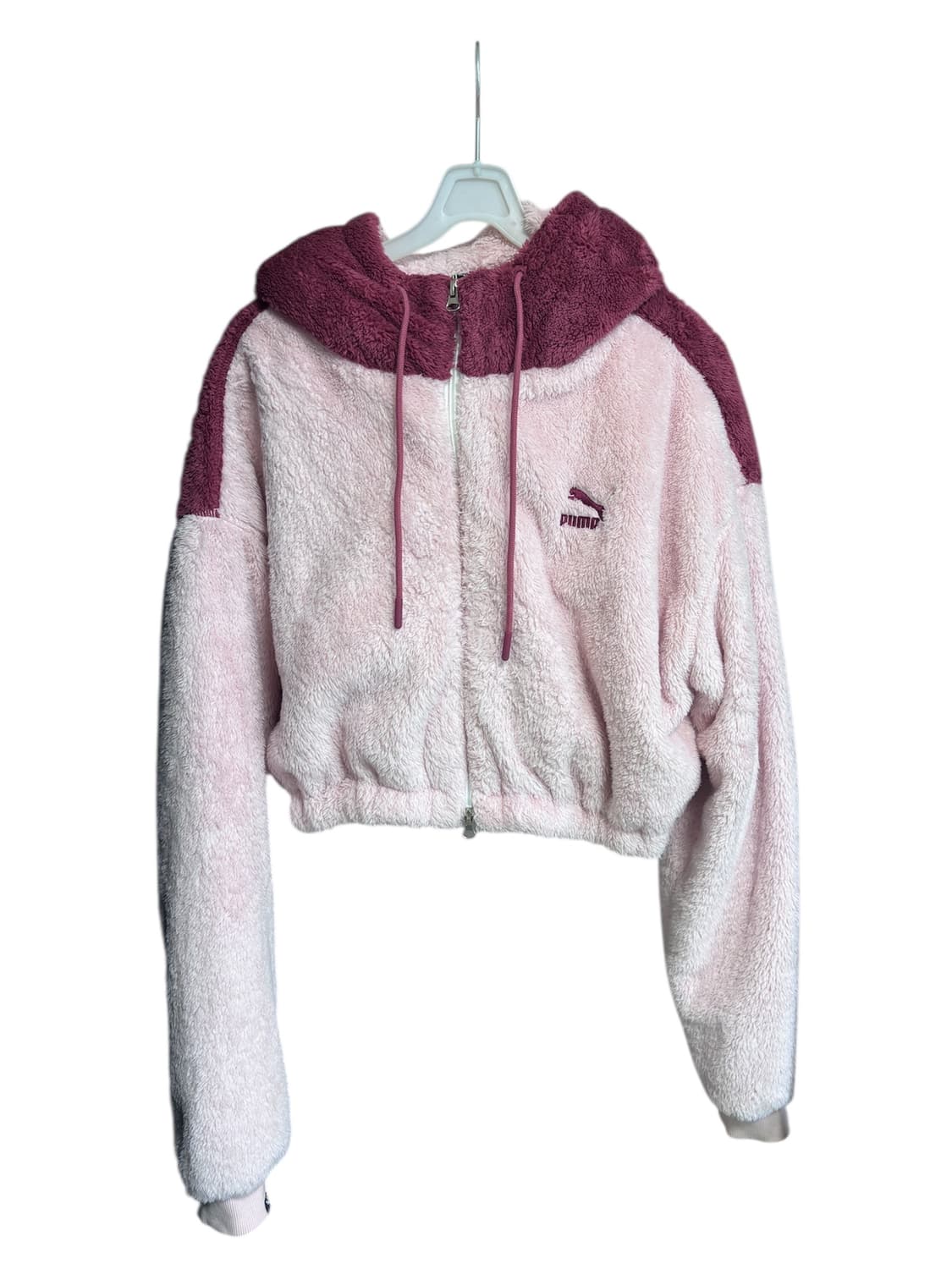 퓨마 딸기우유 크롭 퀄팅 후리스 상품이미지1