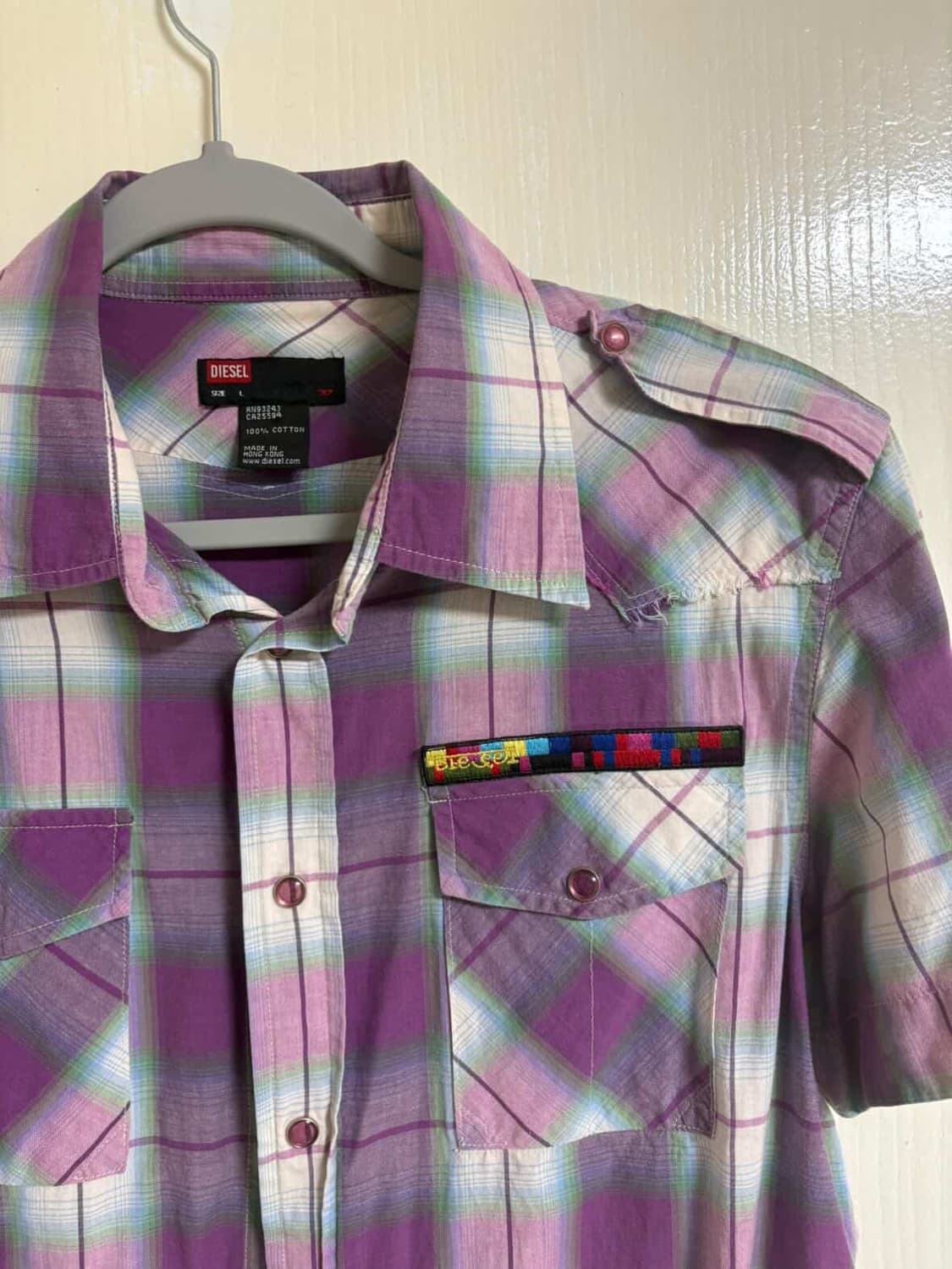 2006 S/S Diesel 체크 유틸리티 반팔 셔츠 상품이미지3