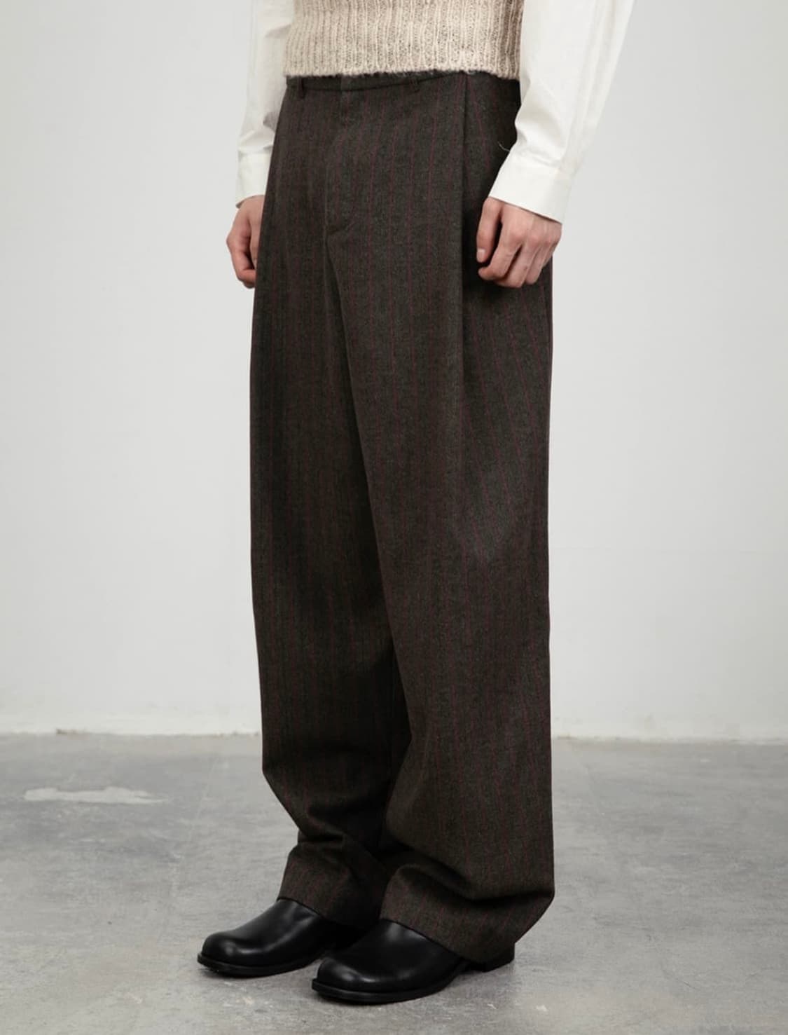 아모멘토 울 스트라이프 마틴 팬츠 M 상품이미지1