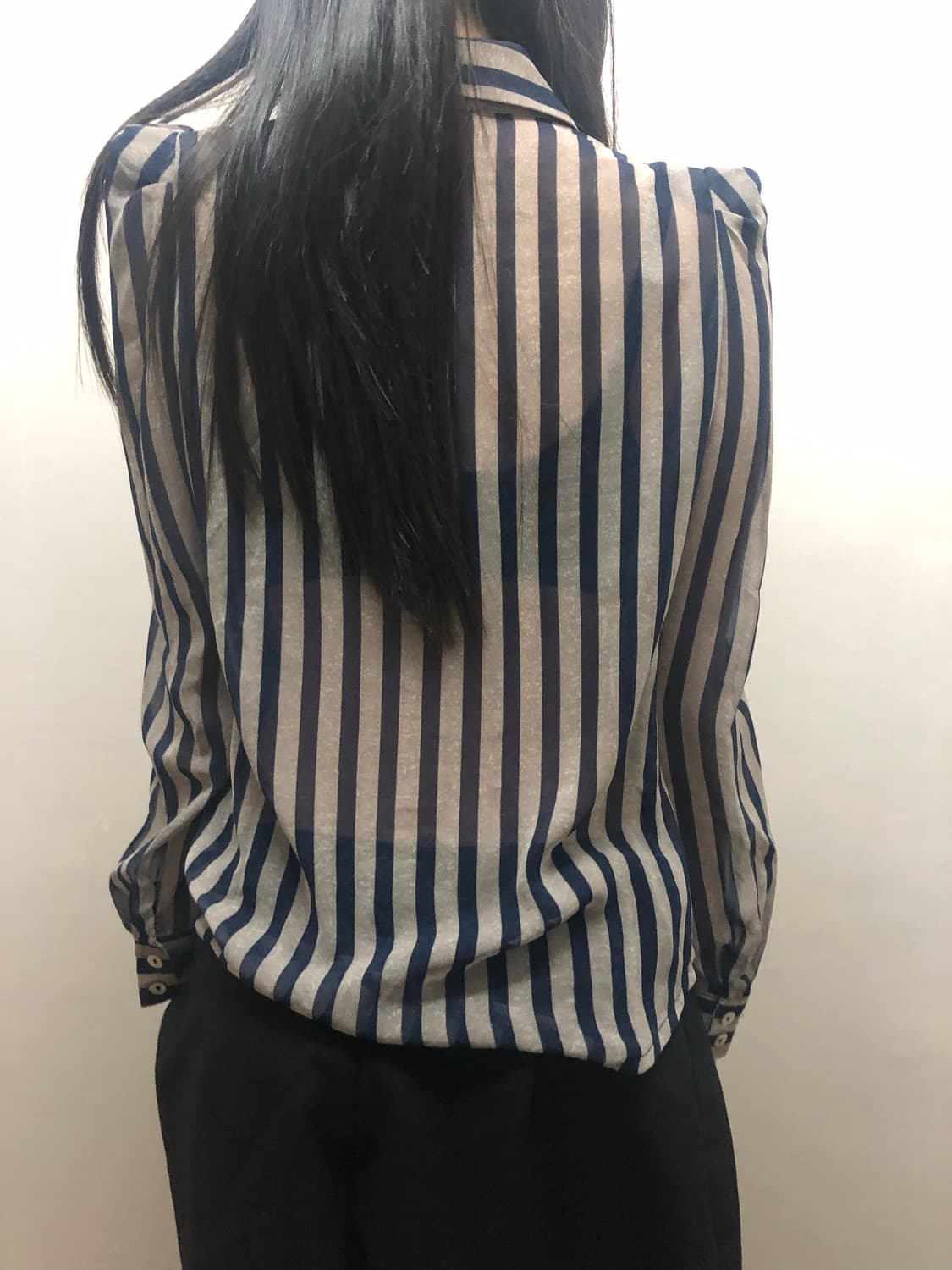 빈티지 블루 스트라이프 블라우스 상품이미지6