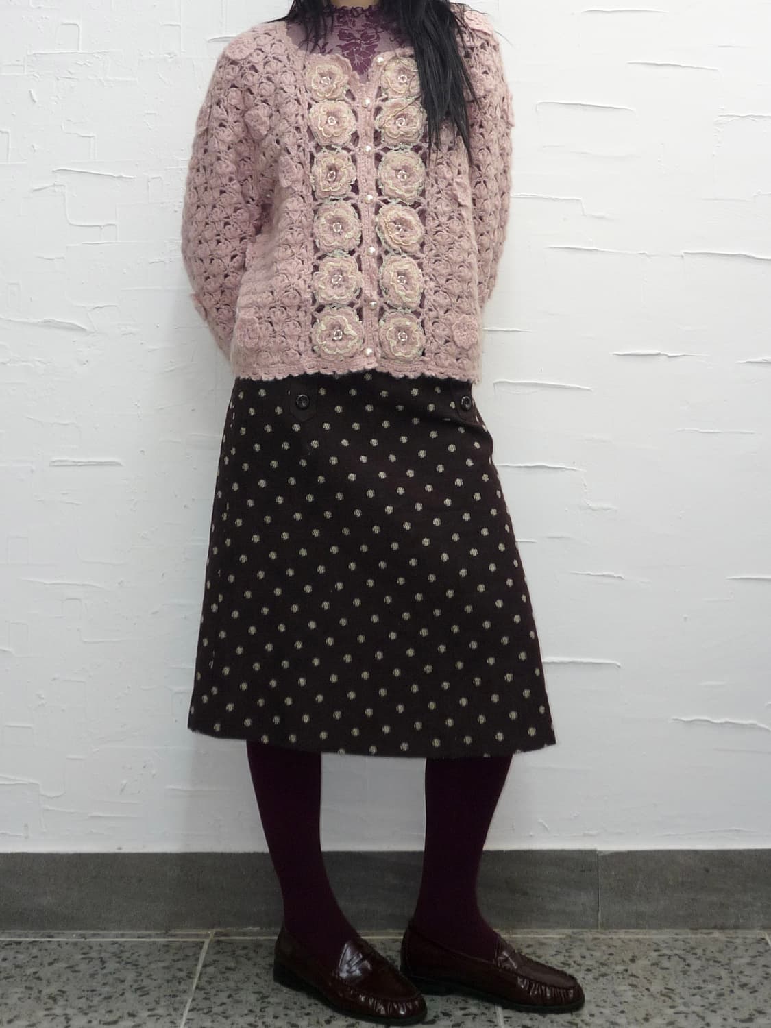 Chocolate buttons dot skirt 상품이미지5