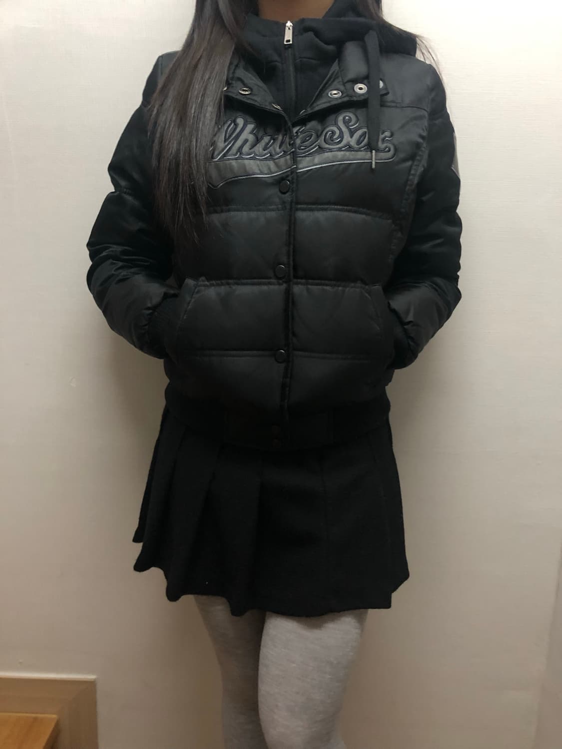 빈티지 mlb 블랙 펑크 후드 점퍼 상품이미지2