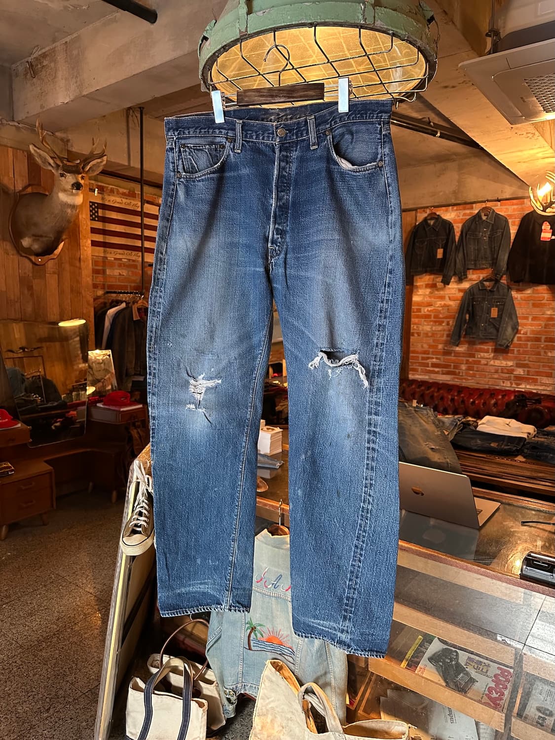 70s USA 빈티지 리바이스 501 66전기 셀비지 데님 팬츠 상품이미지1