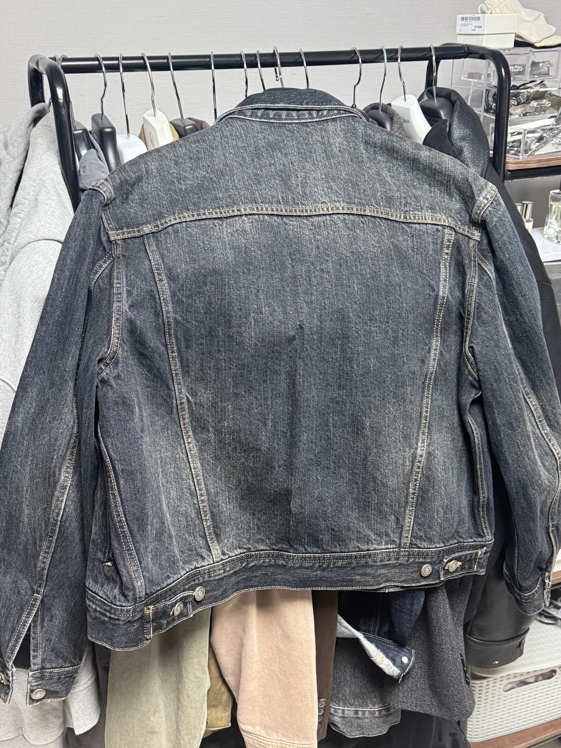 엘무드 데님 트러커 자켓 블루블랙 48 상품이미지3