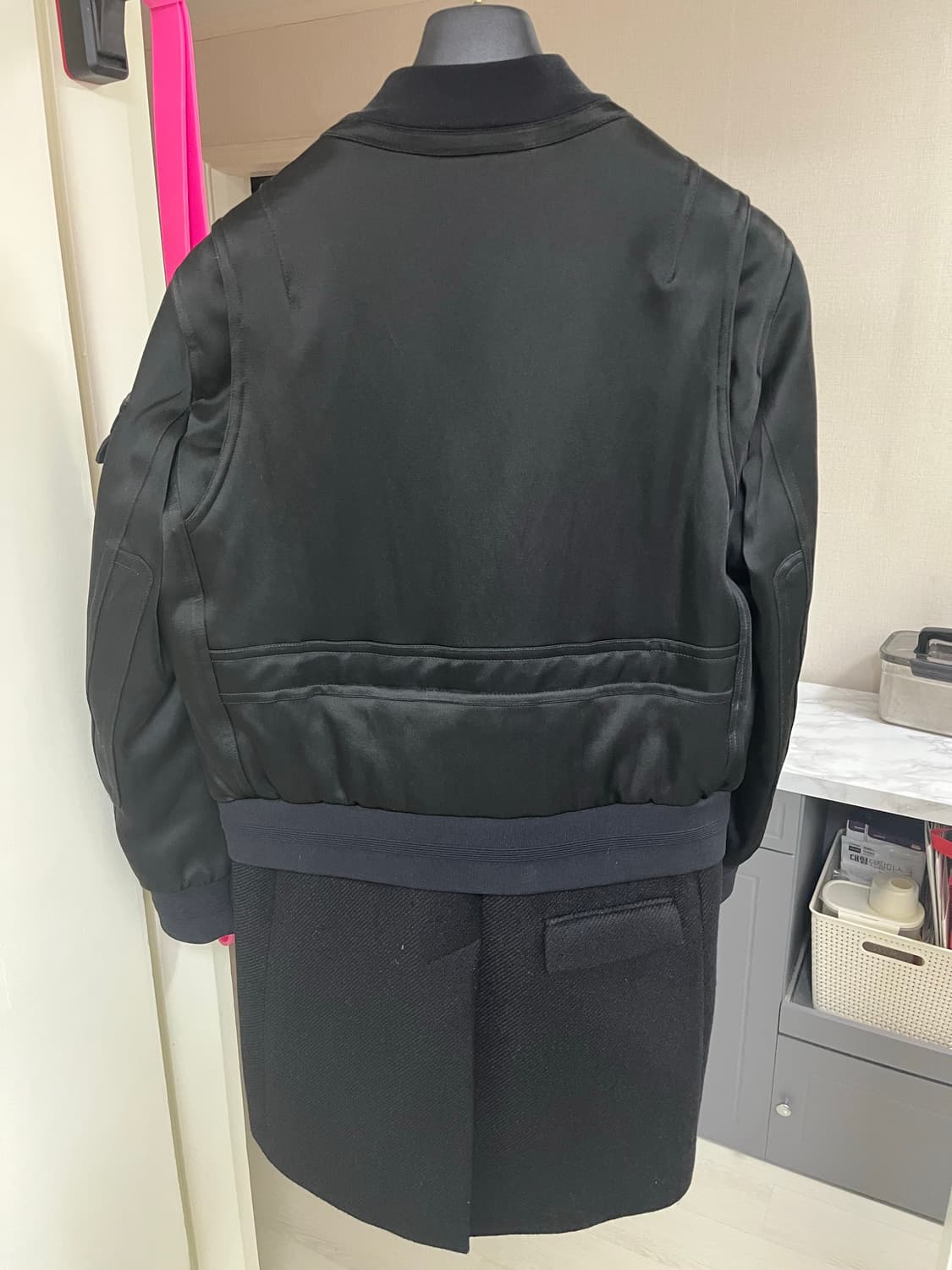 닐 바렛 / 항공 자켓 레이어드 코트 / 블랙 / 사이즈 M 상품이미지4