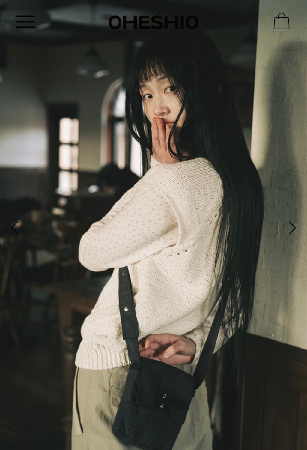 새상품 오헤시오 투웨이 미니 크로스백 벨트백 네이비 상품이미지5