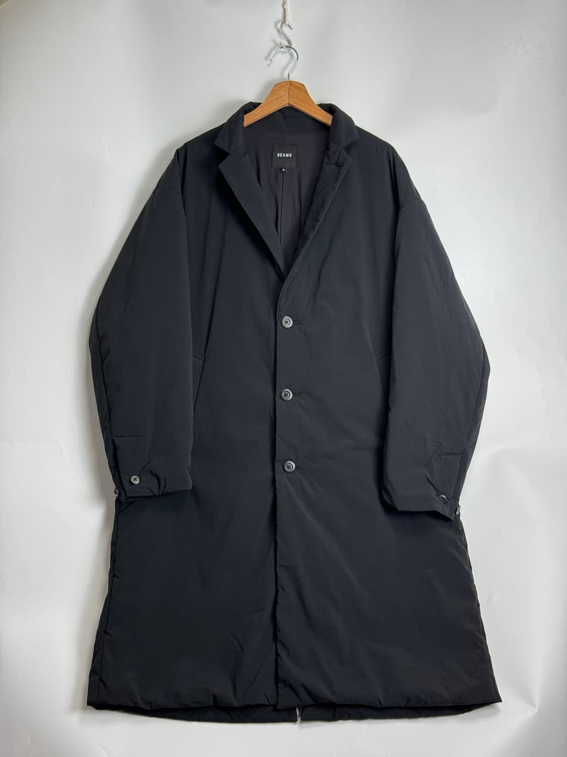 빔즈 안솜 패딩 오버 코트 블랙 M 상품이미지1