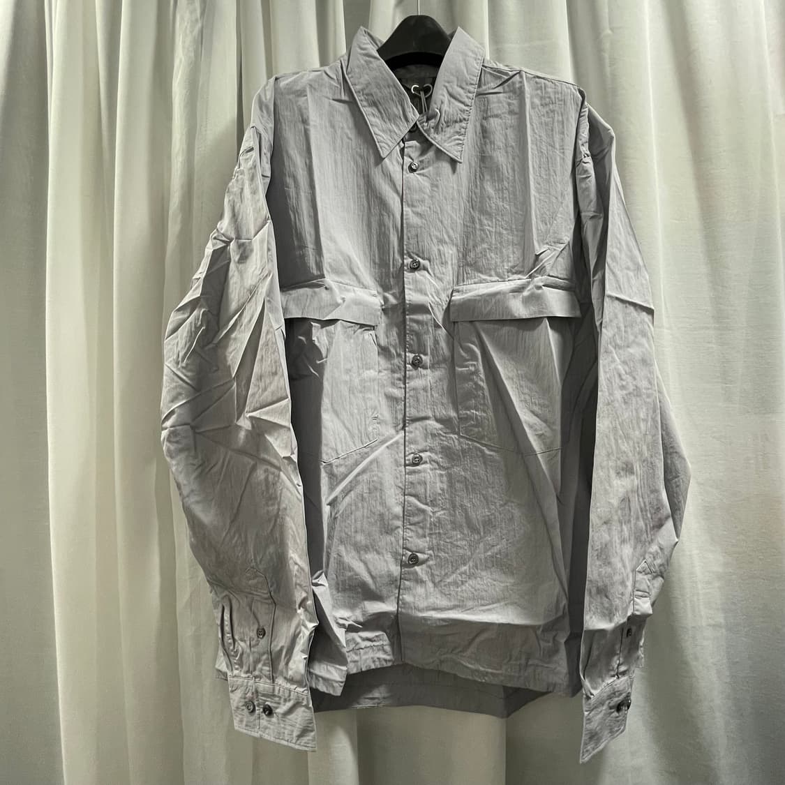 언어펙티드/ 드로스트링 오버사이즈 셔츠 세이지블루/ L 상품이미지2