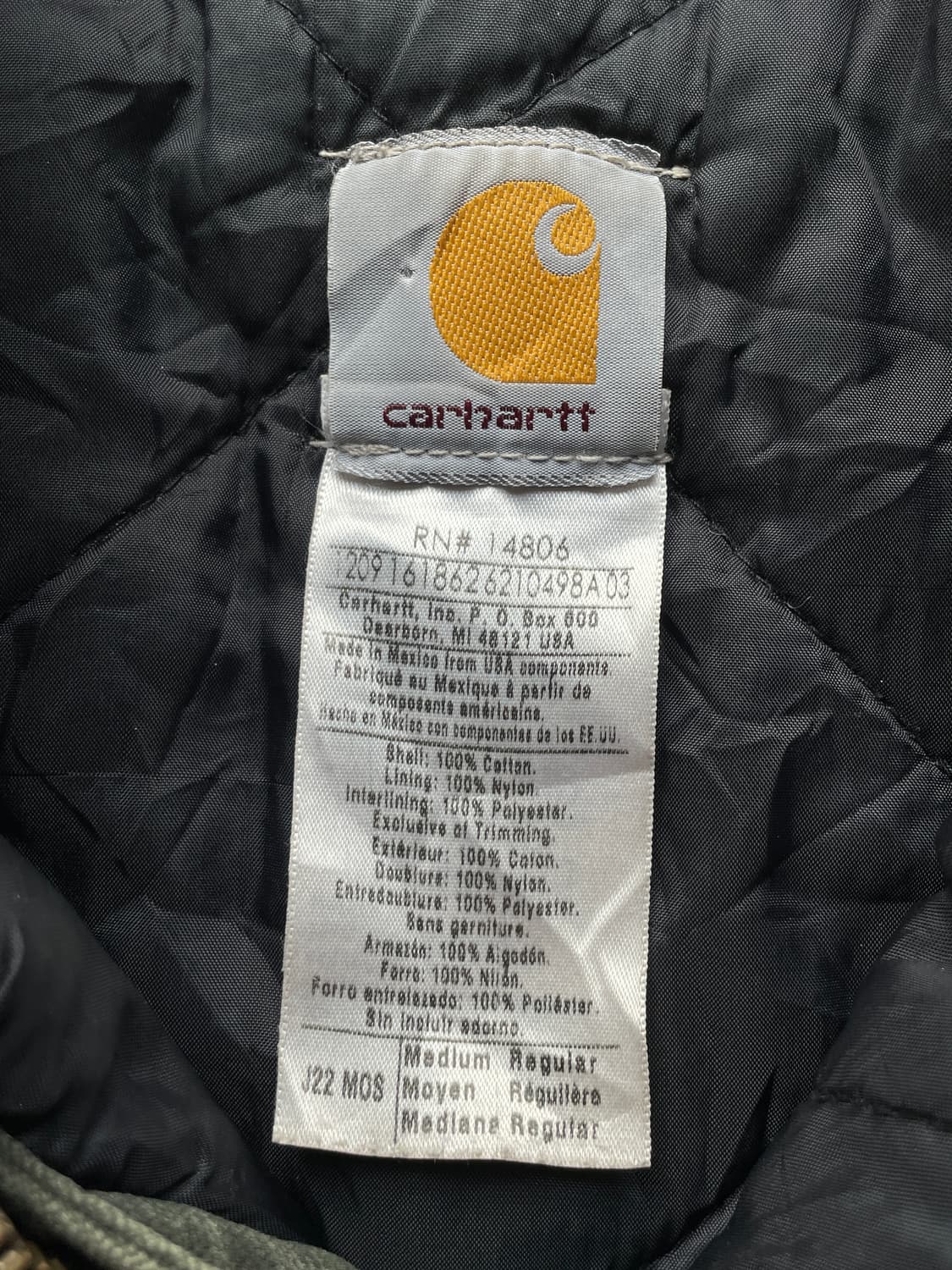 칼하트 J22 mos 모스 그린 디트로이트 아크틱 자켓 빈티지 상품이미지3