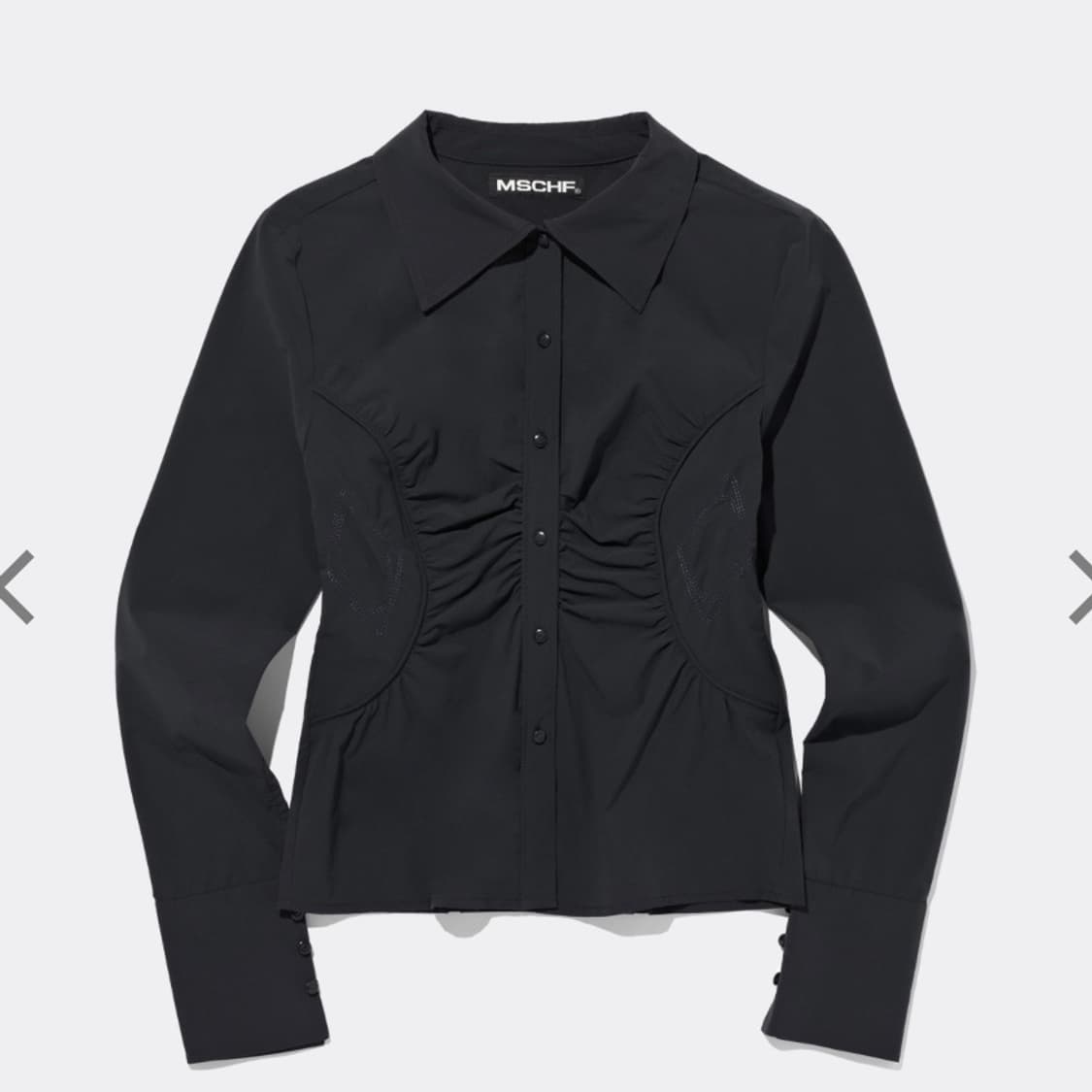 구매내역O 미스치프 셔링 셔츠 차콜 SHIRRING SHIRT M 상품이미지1