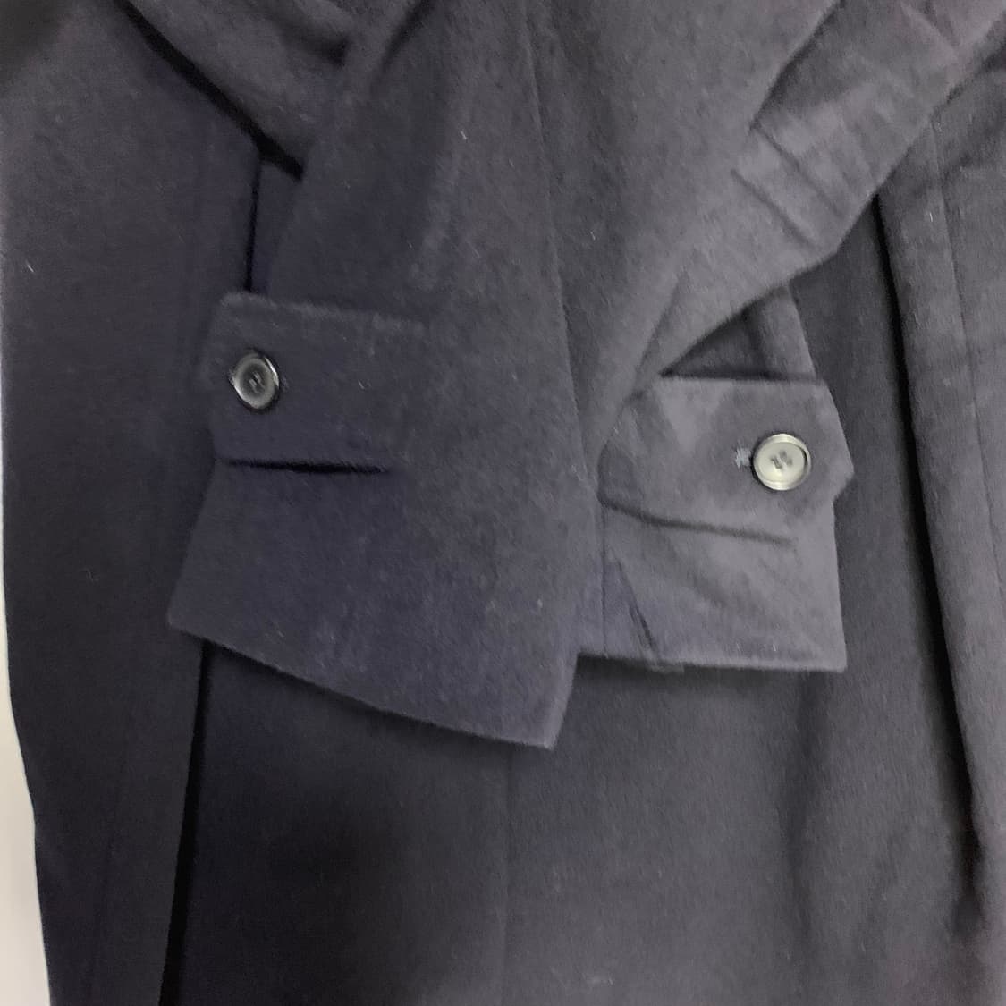 빈티지 캐시미어 100% 하프코트 다크 네이비 S 남녀공용 빈티지 상품이미지10