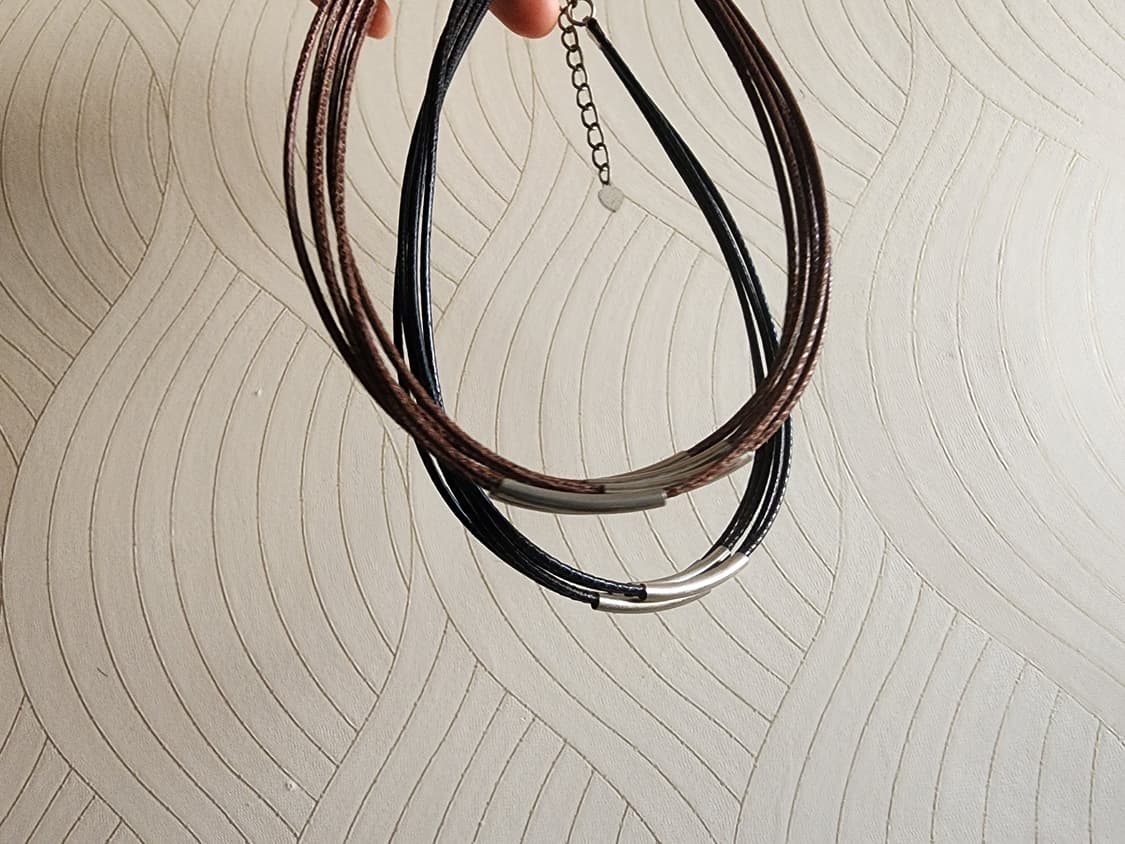 5줄 가죽 쵸커 목걸이 2개 일괄 상품이미지2