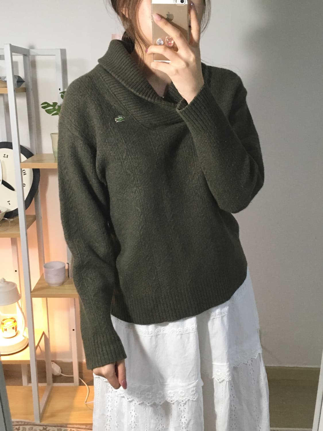 라코스테 카키 울 니트 상품이미지3