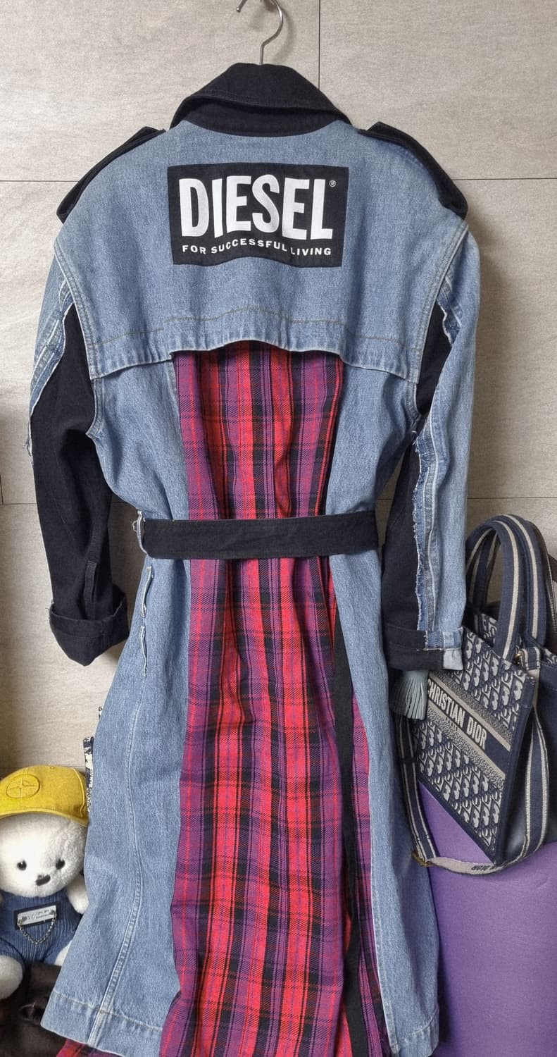 새상품) 디젤 데님앤 블랙 여성 트렌치 코트 상품이미지6