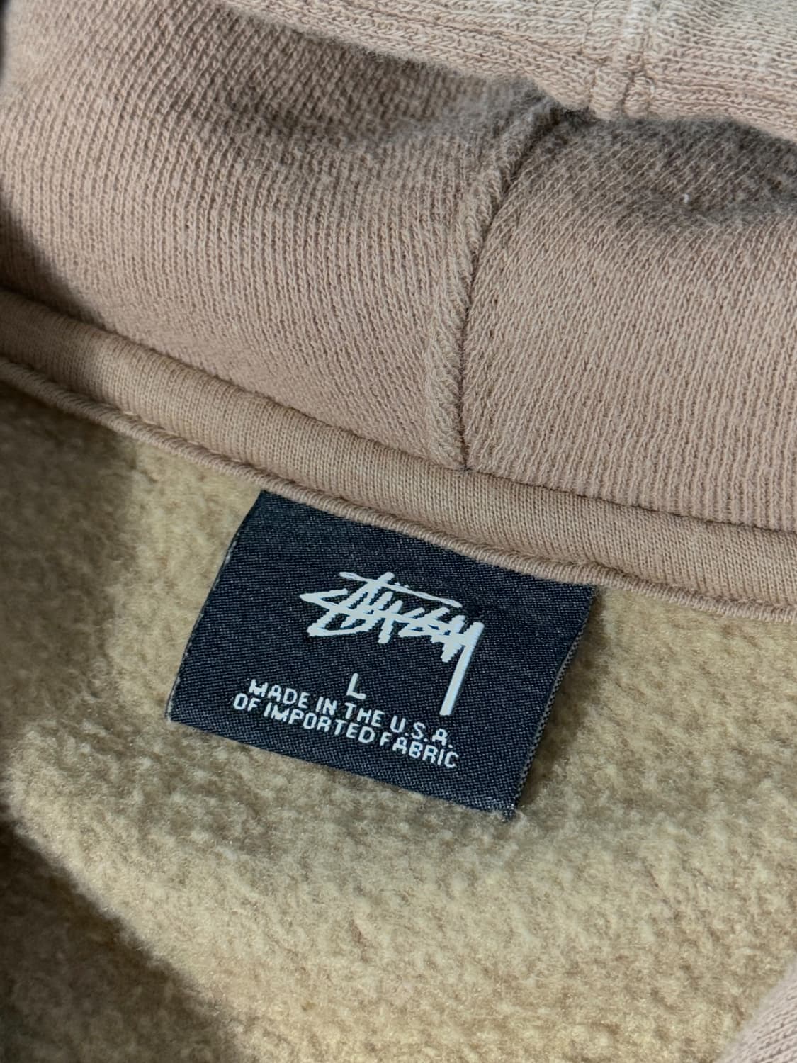 스투시 usa 루즈핏 브라운 베이직 스탁로고 스웻 후드집업  상품이미지5