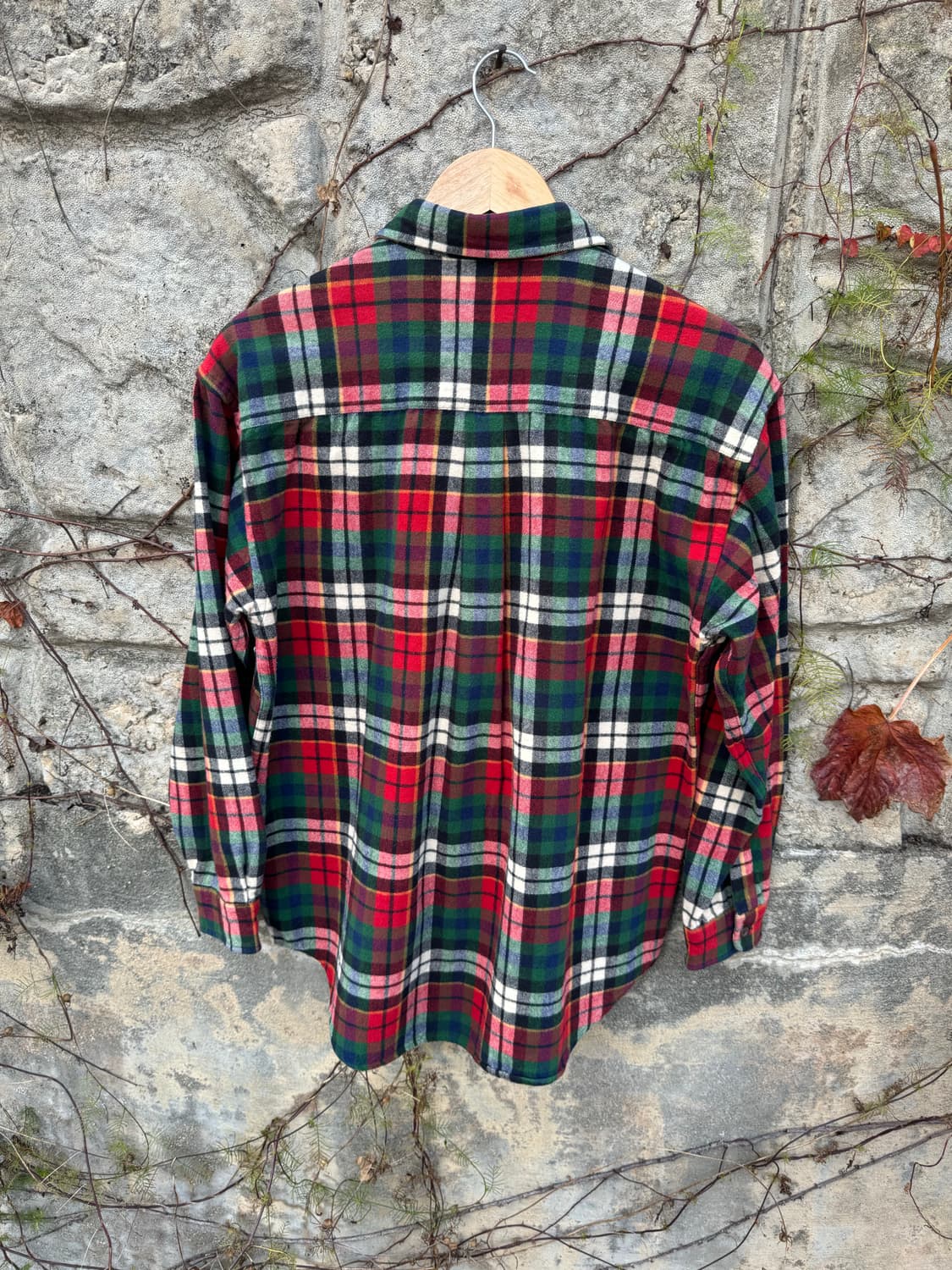 일본 빈티지 멀티컬러 체크 패턴 투포켓 플란넬 셔츠 m 상품이미지3