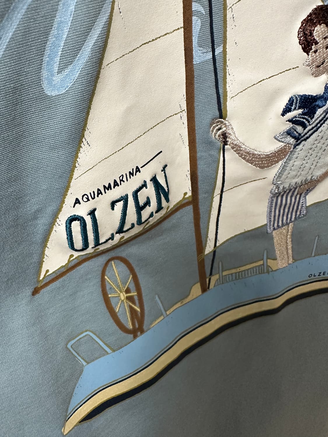 올젠 남성 올리버 요트 자수 프린트 반팔티셔츠(100)   상품이미지3