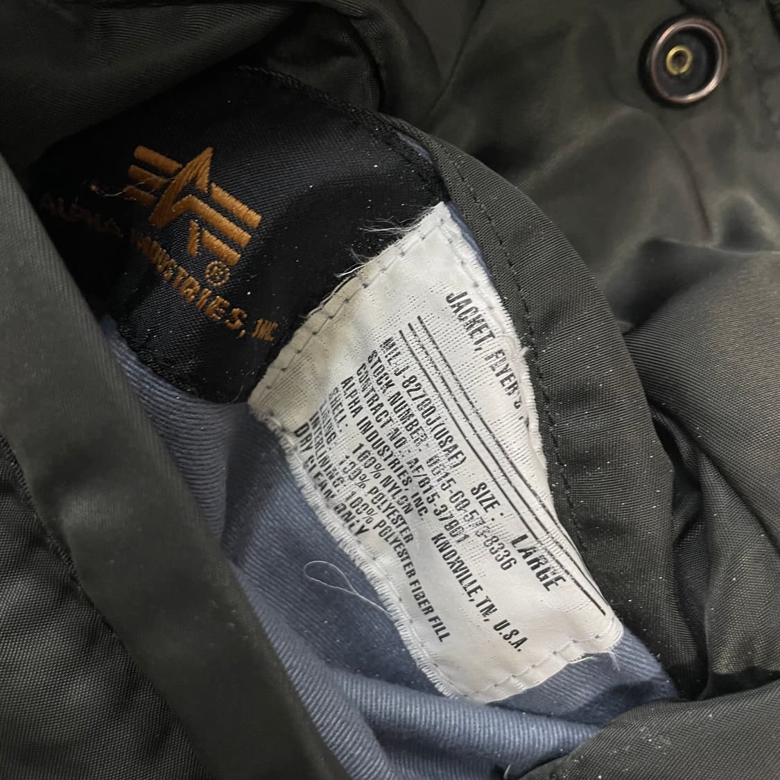 알파인더스트리 ma-1 항공점퍼 자켓 카키 상품이미지5