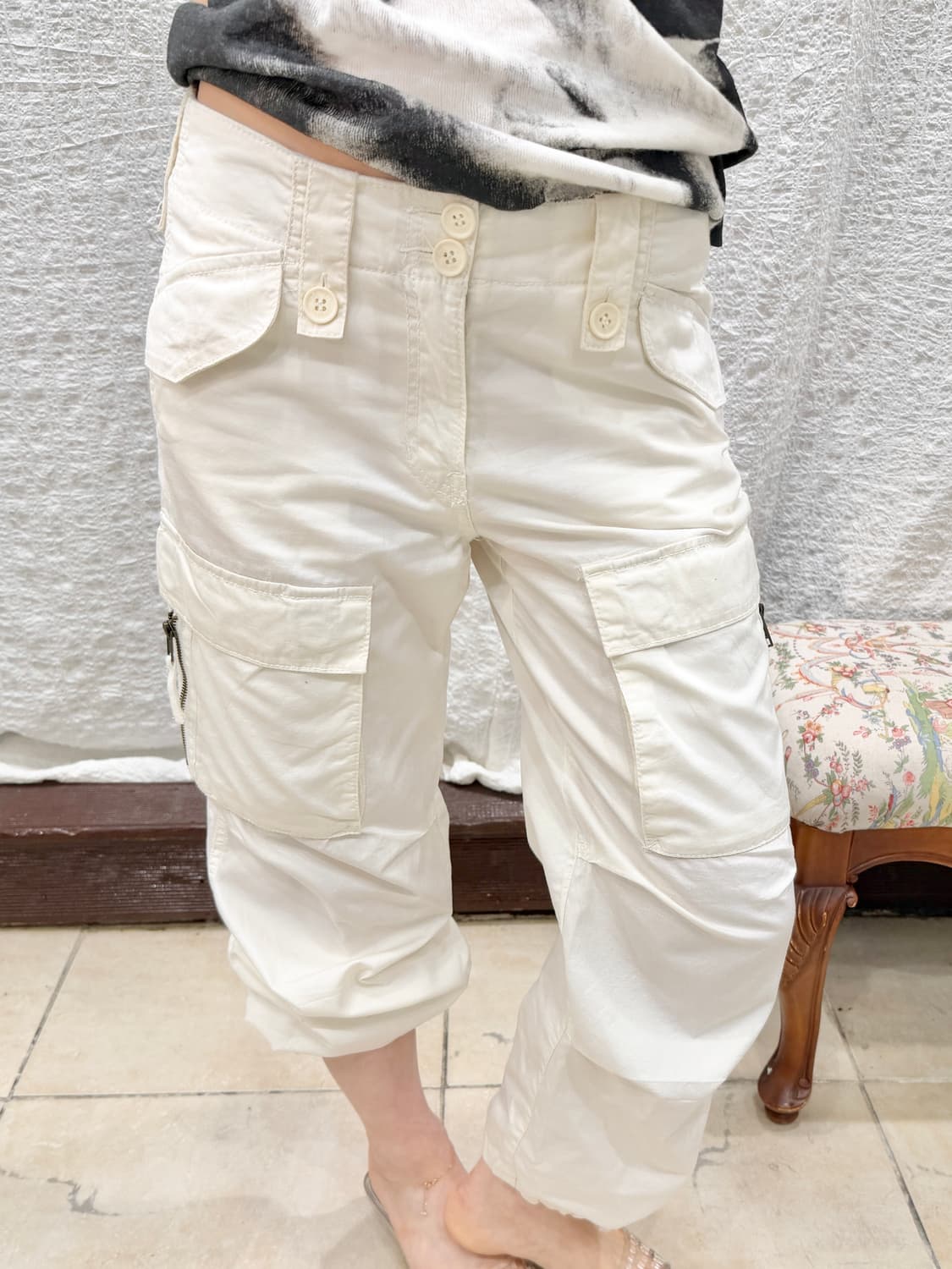 White cargo 2-way pants 상품이미지1