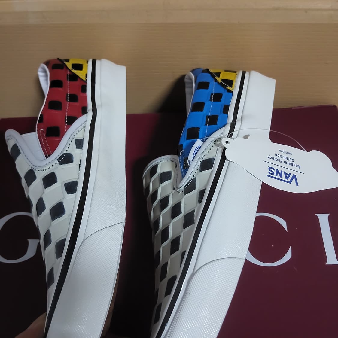 반스 vans 애너하임 슬립온 레더 체커보드 새상품 260 상품이미지6