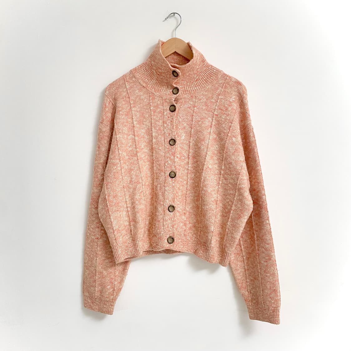 [시티브리즈] 투톤 카라 니트 가디건 ORANGE / 코랄핑크 상품이미지6